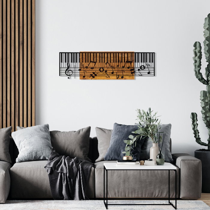 Wallity Arya Escultura de pared en Negro y Nogal